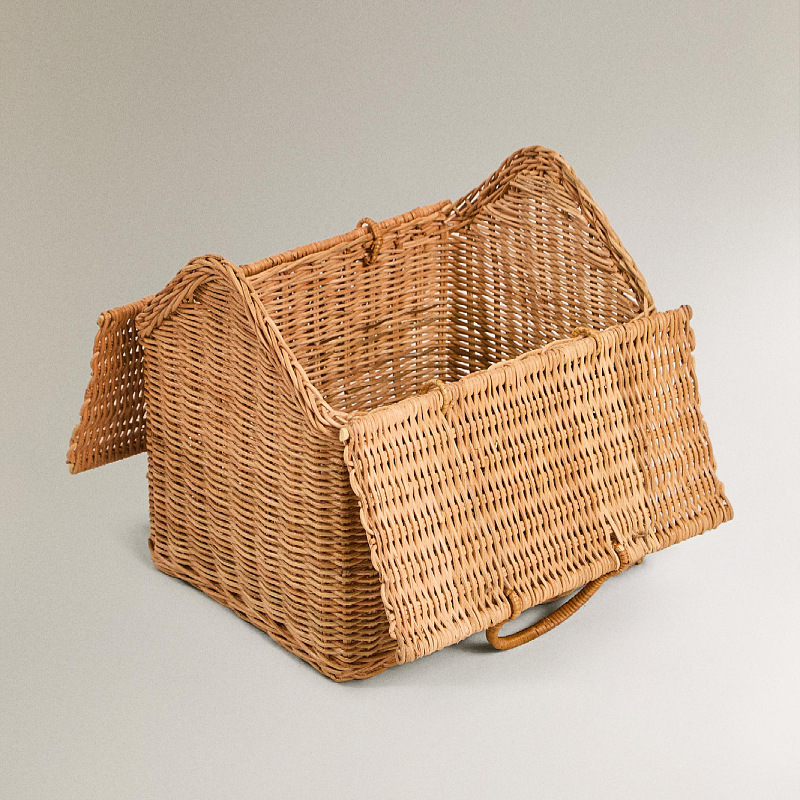 Transfronterizos artesanos tejiendo caña bolsa pequeña casa para niños bolsas de mano juguetes canasta adornos de fotografía infantil
