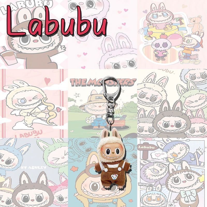 Labubu ラブブリトルシープキーホルダーかわいい漫画アクリルパーソナライズされたスクールバッグペンダントキーホルダーギフト|undefined
