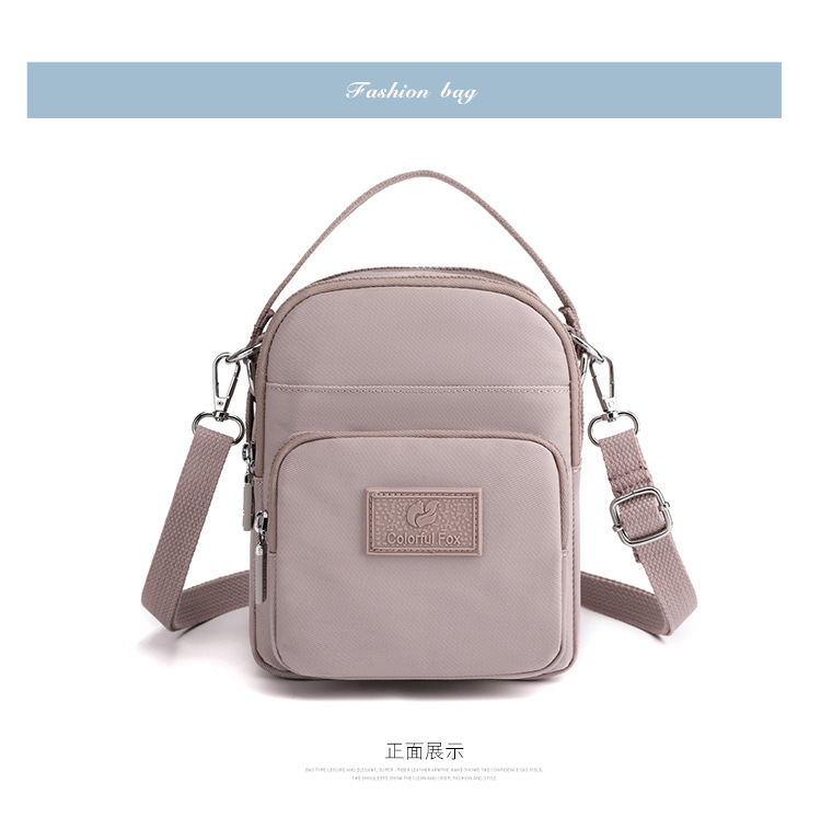 2025 New fashionable and trendy single-shoulder bag for women, outdoor casual, mobile phone key, coin purse, water-resistant nylon bag undefined
