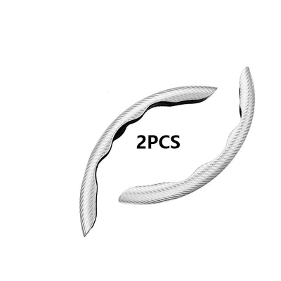 Steering wheel cover steering wheel cover three-piece - carbon-fiber-white-2-pack-38cm