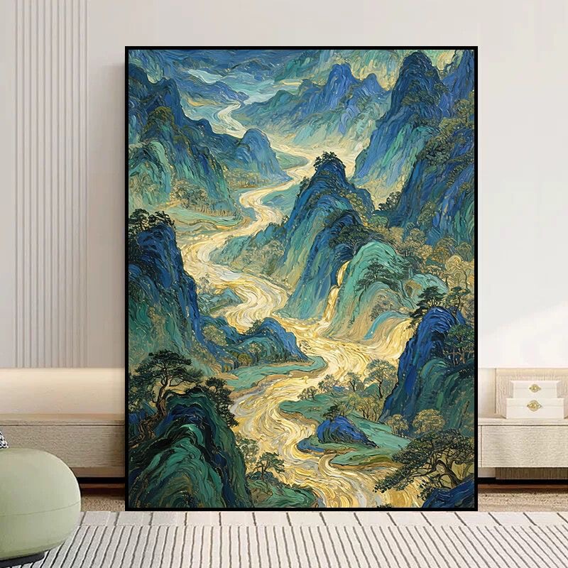 中国风数字油画diy小众自然风景填色油彩画卧室挂墙房间装饰画|undefined