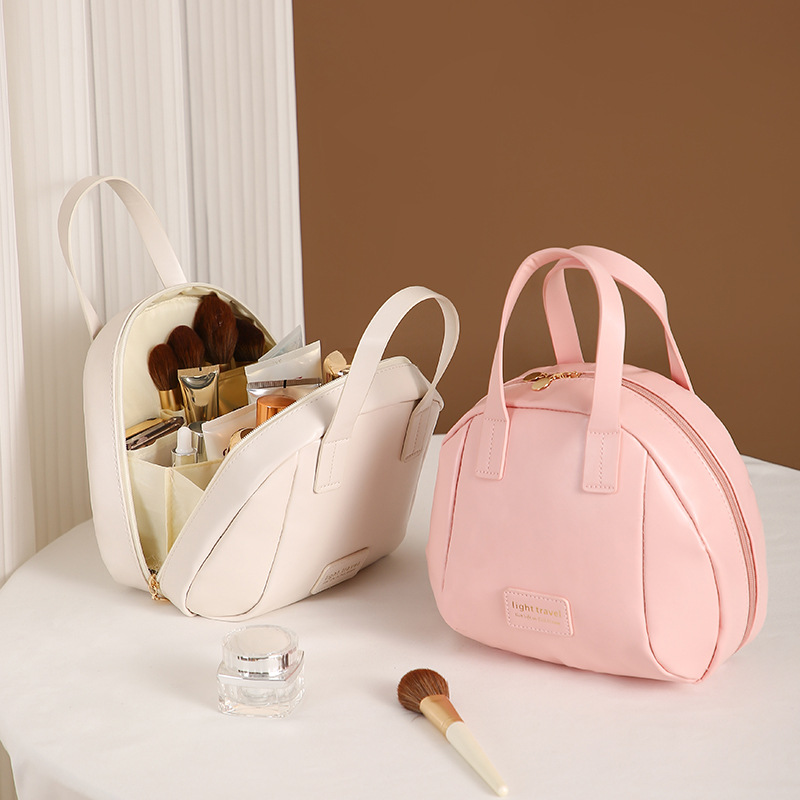 Nueva bolsa de cosméticos de concha de PU, bolsa de mano simple y de moda, bolsa pequeña de mujer, bolsa de almacenamiento de cosméticos y artículos de tocador