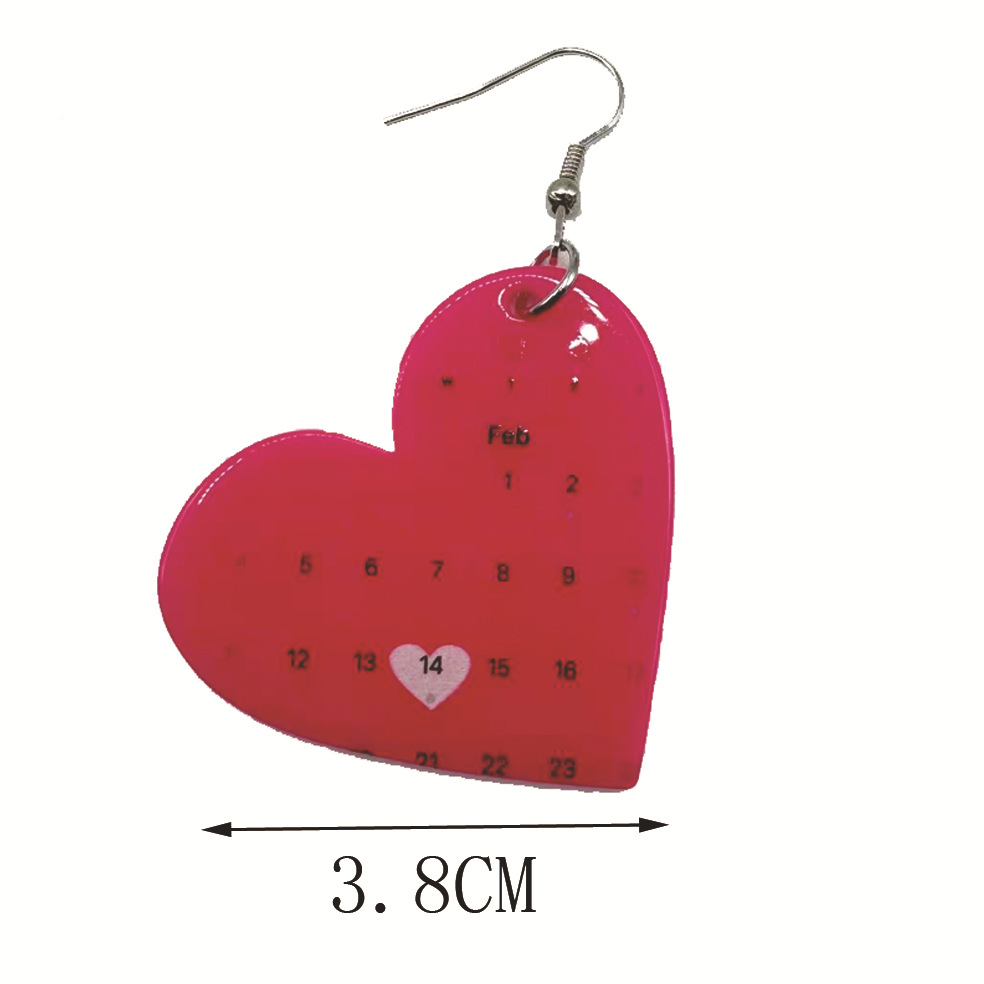 1 Pair Ig Style Simple Style Heart Shape Arylic Drop Earrings display picture 1