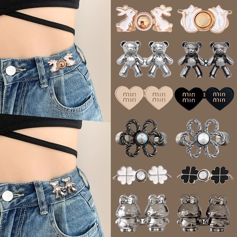 Hebilla de cintura universal sin costuras cintura apretando artefacto pantalones tamaño ajuste hebilla jeans cintura modificación botón