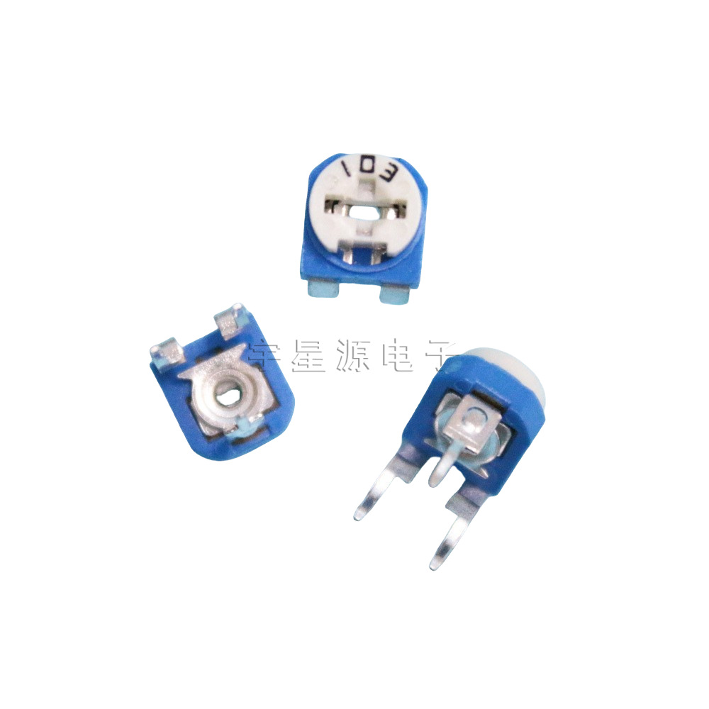 卧式104（100K）兰白可调 蓝白可调电阻蓝白可调电位器