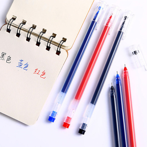 Juneng writing gel pen large capacity syringe pen red and blue carbon water pen signature pen 0.5mm student exam wholesale
