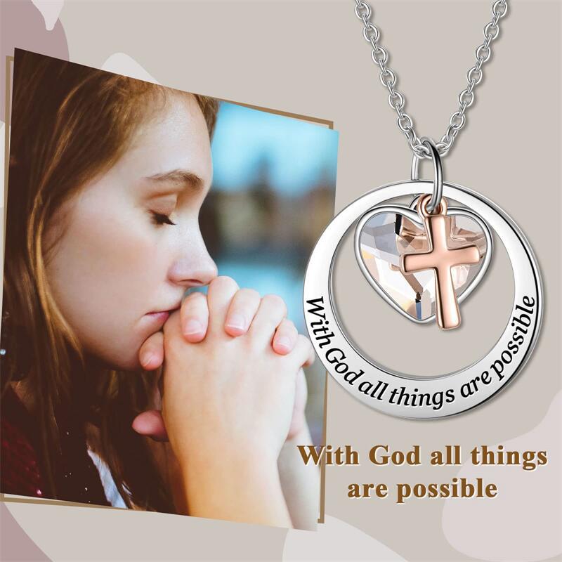 11g Weight PVD Coated Gold Plating Process 304 Stainless Steel Pendant Material Pendant Necklace Classification 304 Stainless Steel Chain Material 304 Stainless Steel Material Heart Shape Pattern Women's Gender Simple Style, Classic Style Style Bestseller Heart Shaped Crystal "Faith Hope Love" Stainless Steel Cross Pendant Necklace Unisex Polished Finish Geometric Pattern 9