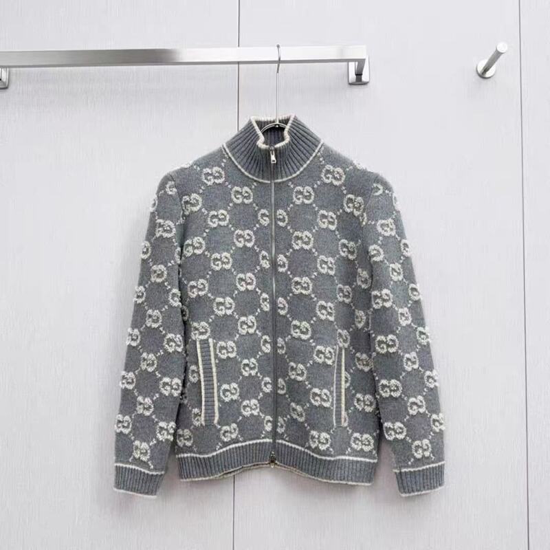 Shenzhen Nanyou High Version g Brand 25 New Autumn and Winter Knitted Long-Sleeve Sweater with Full Print Three-Dimensional Letter Cardigan Jacket