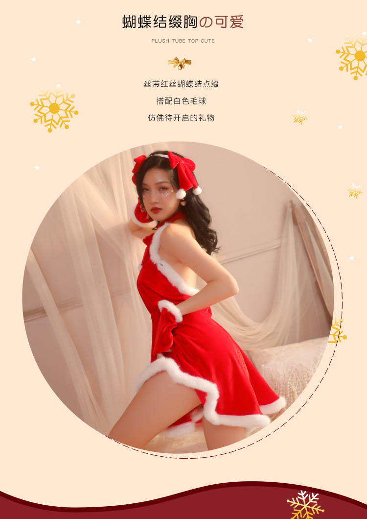 JK Christmas Bunny Girl Lingerie Set for Women, Uniform Role Play Costume, Stretch Spandex, One Size — detail image 30
