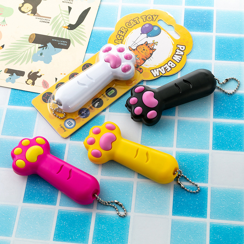 Linterna de Mano con Forma de Pata de Gato, Juguete para Gatos, Luz Púrpura Multiusos, Detector de Dinero, Luz Blanca, Iluminación, Llavero