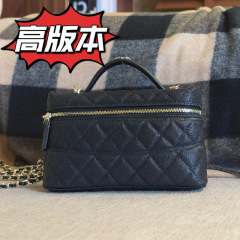 小香風25c新型LP牛皮弁当箱手提げ化粧箱バッグ片肩斜め手提げ菱格チェーンバッグ