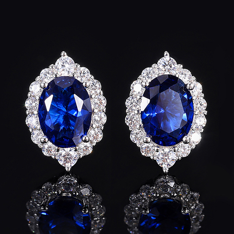 Zhuang Sheng joyería nueva S925 todo el cuerpo traje de plata color simulación tesoro pequeño huevo de paloma colgante piedra principal 6*8