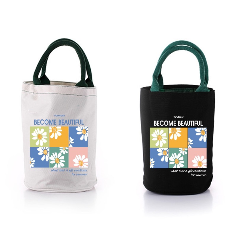 Bolsa de almuerzo de estilo japonés aislado Bento bolso estudiante almuerzo impermeable oficinista almuerzo bolsa de lona de gran capacidad