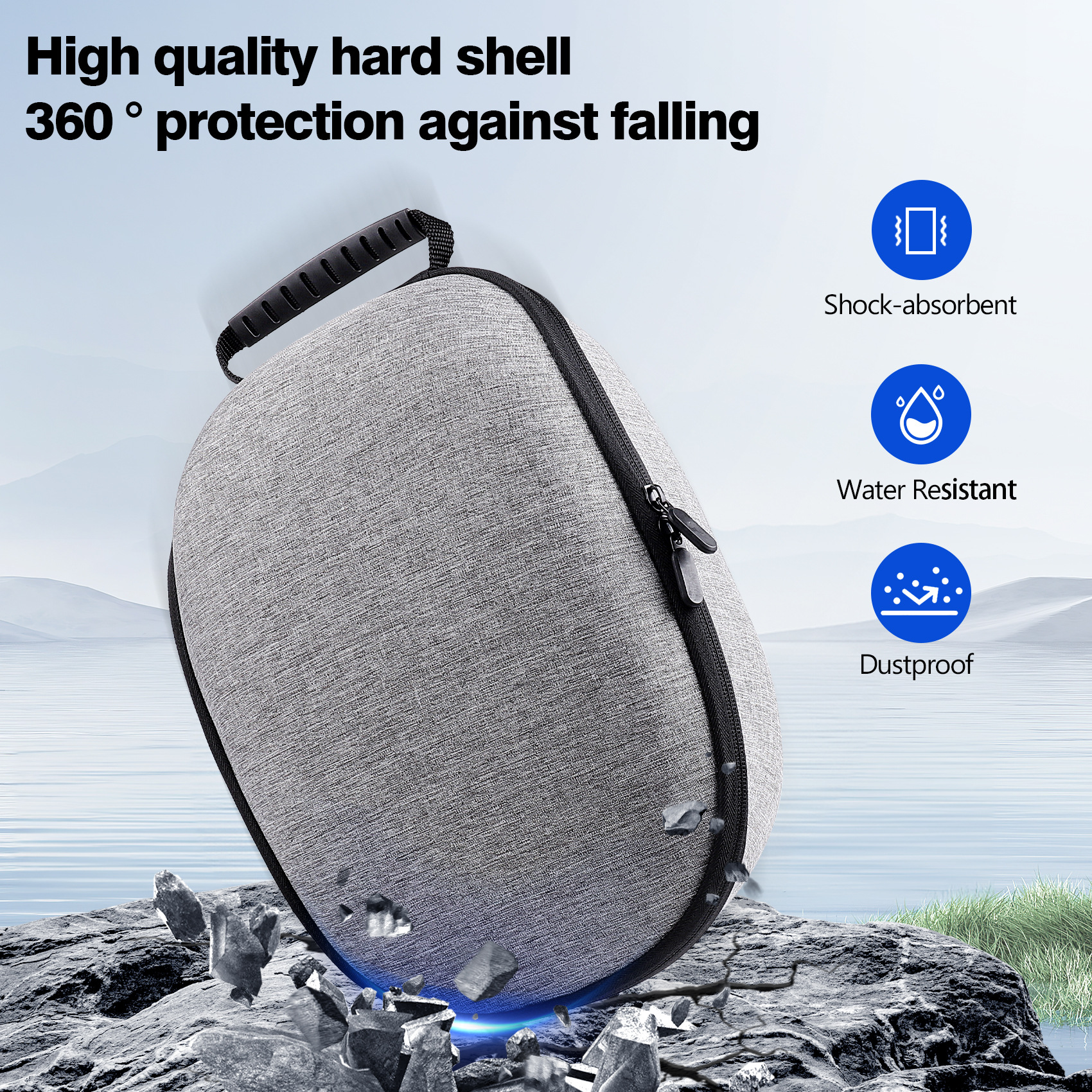 En stock adecuado para Meta quest3VR gafas bolsa de almacenamiento Eva resistente a la caída de cáscara dura fuente de fábrica