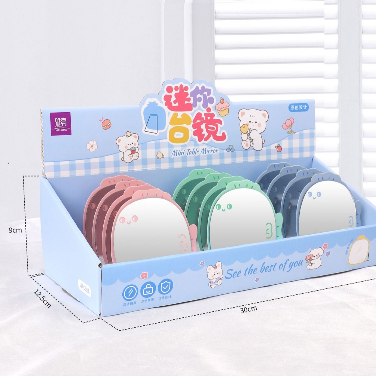 Mini espejo de escritorio espejo de dibujos animados espejo de vestir espejo de pared de escritorio pequeño espejo
