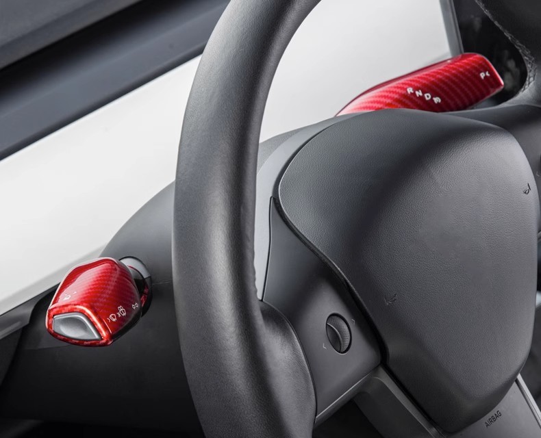 Suitable for Tesla Model3/Y gear rod cover interior decoration handle decorative patch carbon fiber lever modification ya accessories