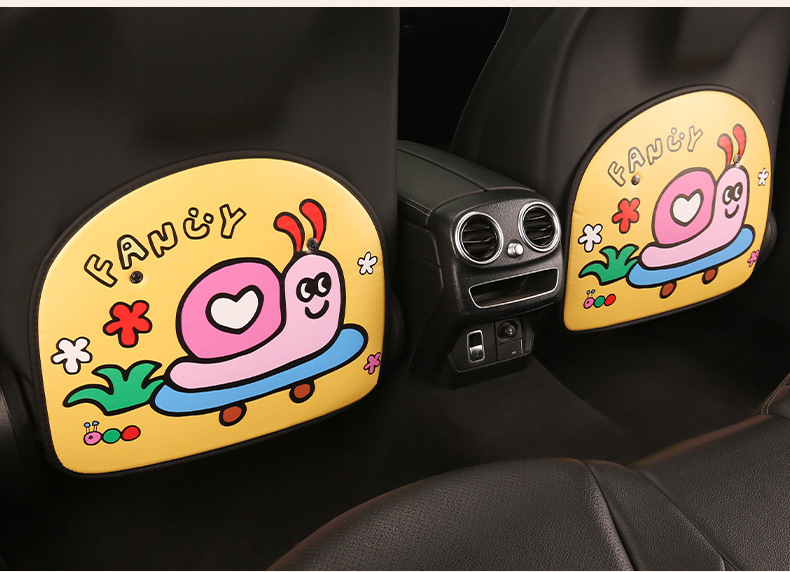 Cute Cartoon Car Seat Back Anti-Kick Pad for Women, Car Seat Back Anti-Dirt Pad, Rear Seat Anti-Kick Pad for Children