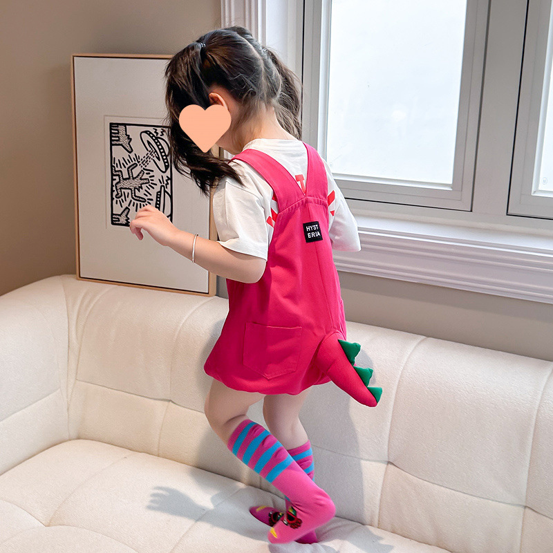 子供服恐竜立体尻尾オーバーオール夏服赤ちゃん漫画かわいい男の子と女の子|undefined