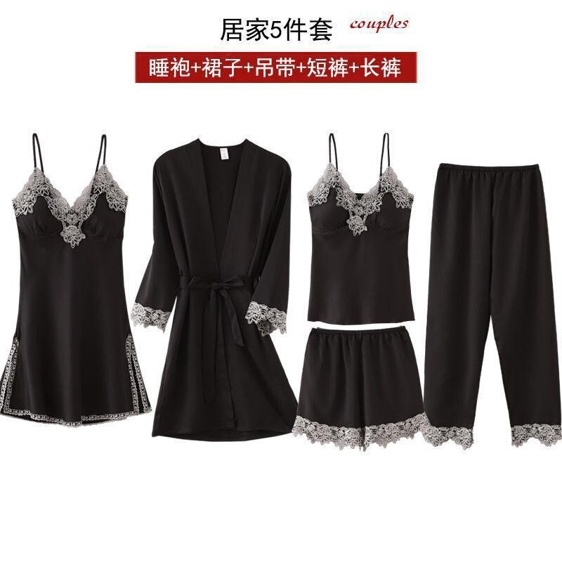 SHEIN's best-selling new five-piece home pajama set, Amazon style, satin plus size in stock, sexy lingerie SHEIN's best-selling new five-piece home pajama set, Amazon style, satin plus size in stock, sexy lingerie