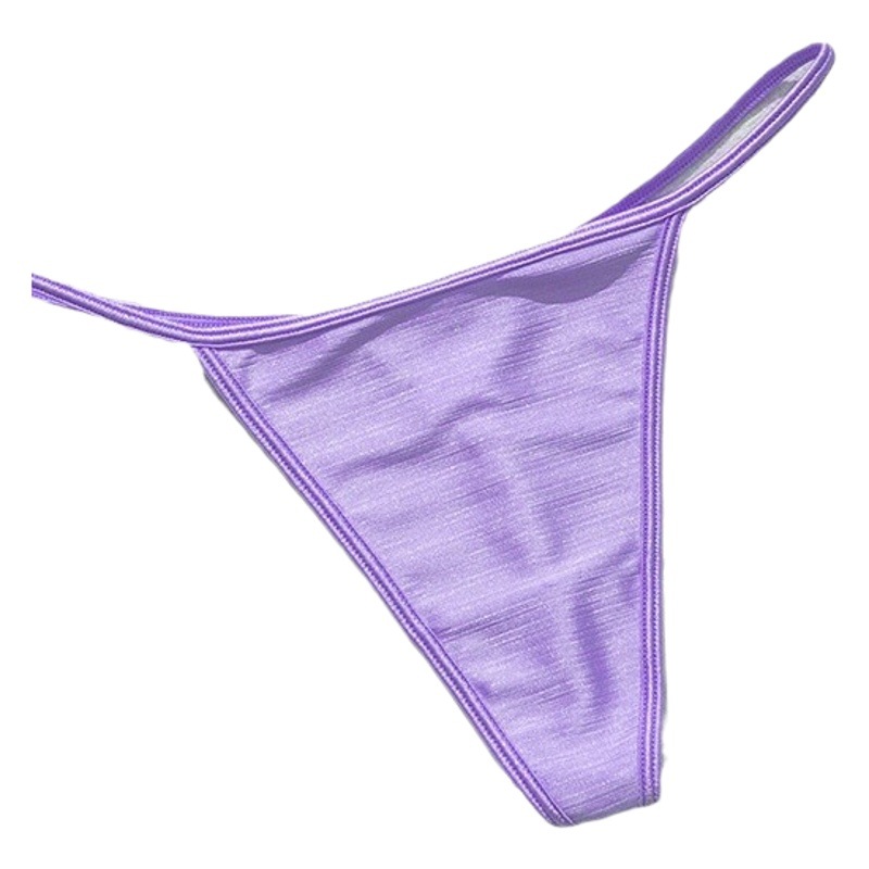 Nueva alta calidad nacarado tela ropa interior de las mujeres pequeño fresco dulce del color caramelo chica puro deseo sexy Tanga