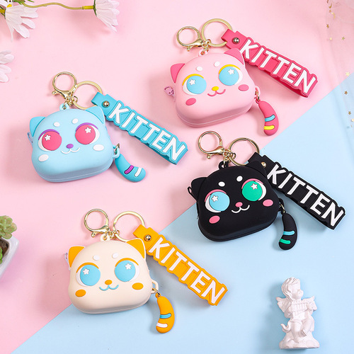 Cute creative cat coin purse bag pendant key chain keychain pendant boutique key bag gift wholesale