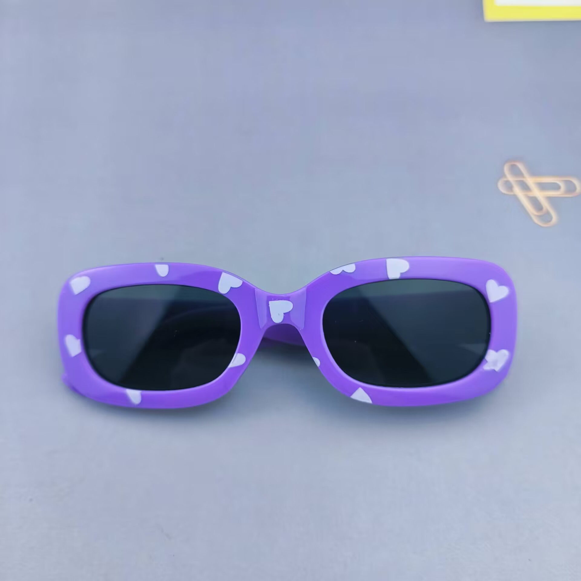 Outdoor, Daily, Street Occasion Cute Novelty Sweet Heart Shape Ac UV400 Protection Square Full Frame Kids Sunglasses