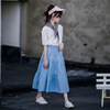 Set, summer clothing, children's cotton T-shirt, skirt, Korean style, children's clothing, western style, with short sleeve