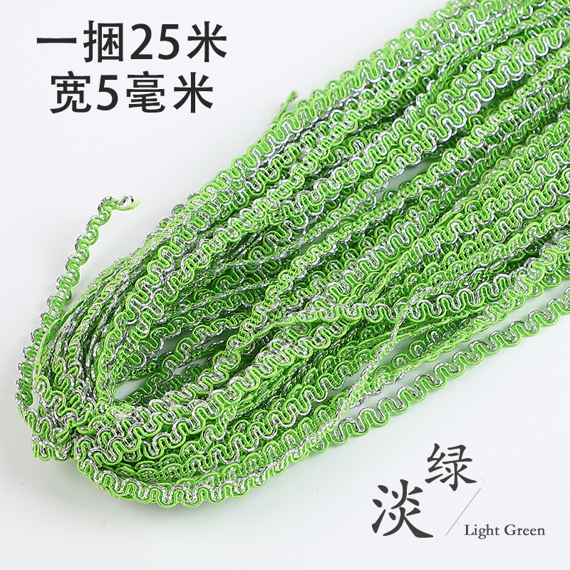 Encaje de onda de 5mm de tipo estadounidense hecho a mano DIY cinta decorativa pequeña curva fina de oro plata accesorios de ropa de encaje