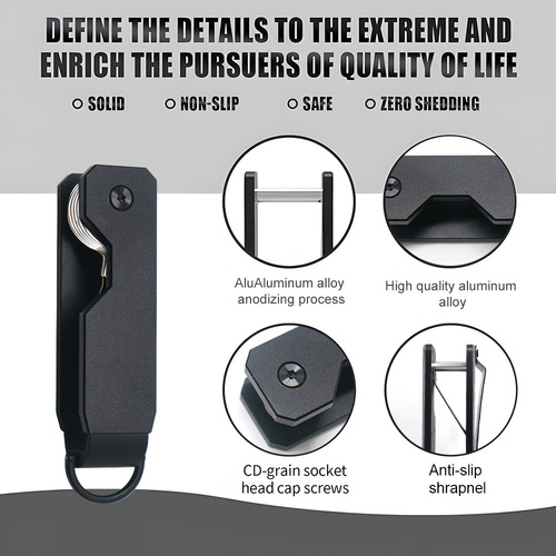 Factory Cross-border Wholesale Metal Keychain Aluminum Key Organizer Multi-functional Key Clip