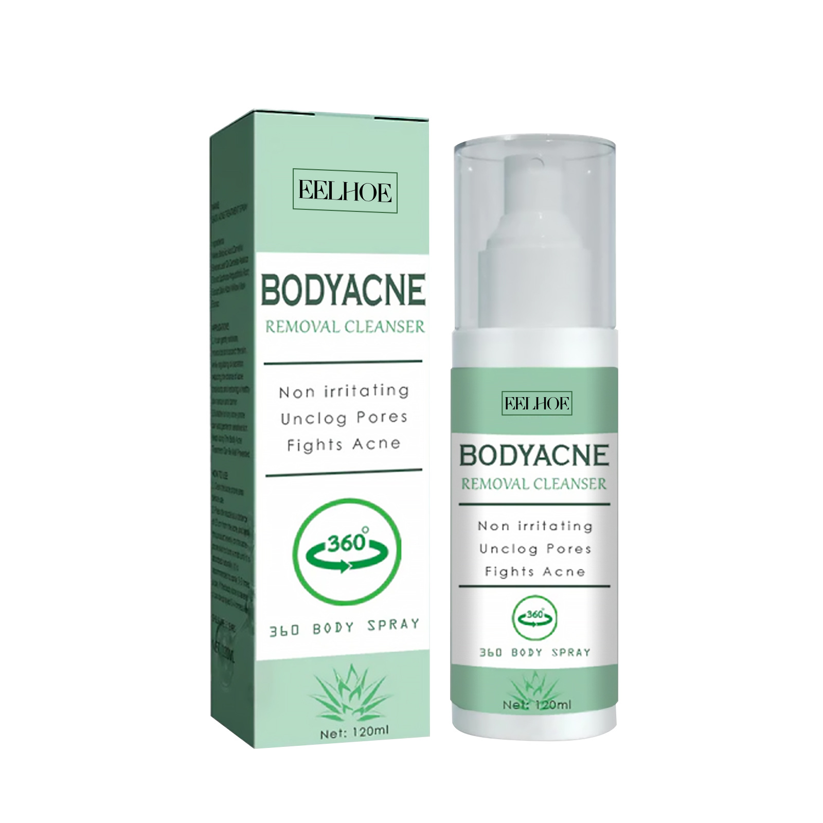 EELHOE Body Removing Cleaning Nettoie en profondeur le dos du bras pour éclaircir et l’acné Spray hydratant_voghion.com