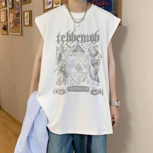 American-style crew neck vest men's retro trendy brand basketball sports sleeveless T-shirt ins innerwear top 12