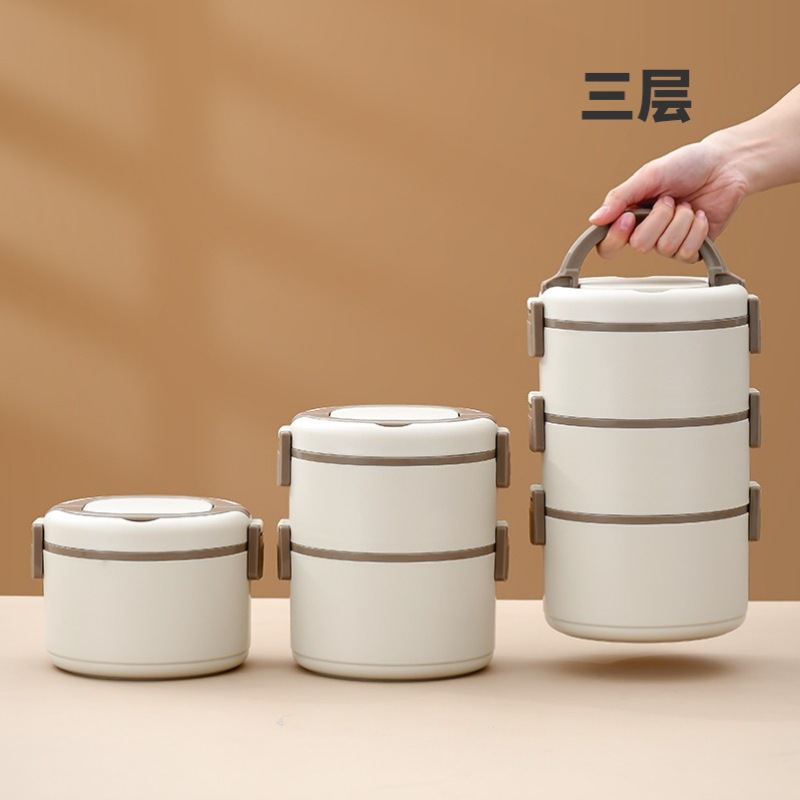 Hong kong ze nueva caja de almuerzo 304 de acero inoxidable sellada caja de almuerzo desmontable con tapa portátil de doble capa de tres capas caja de almuerzo