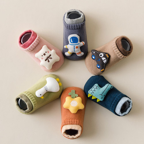 Japanese and Korean style baby toddler socks 3D doll dinosaur car flower cute bear cartoon 3D floor socks