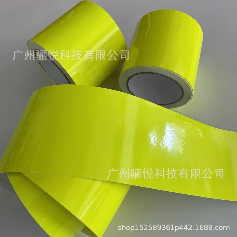 10cm width bright light color changing film fluorescent yellow glossy car film car body film motorcycle glossy sticker
