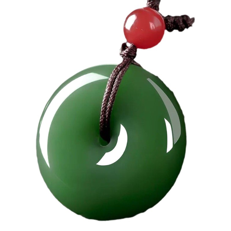 Safety buckle factory direct wholesale Afghan white jade safety buckle pendant live broadcast for men and women jade necklace welfare