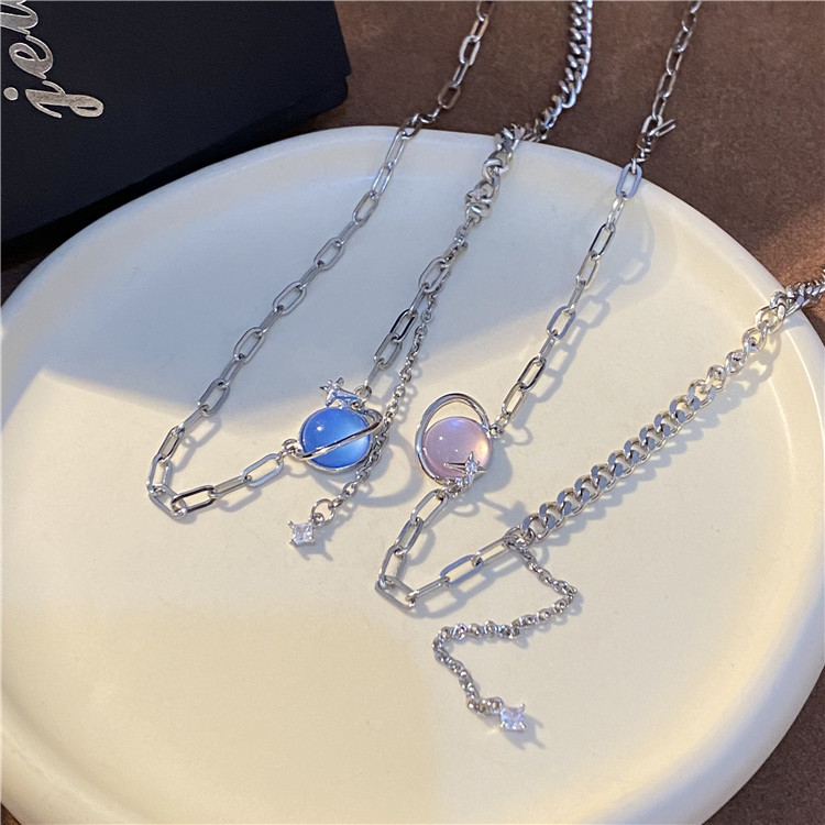 Fashion Heart Shape Titanium Steel Patchwork Pendant Necklace 1 Piece