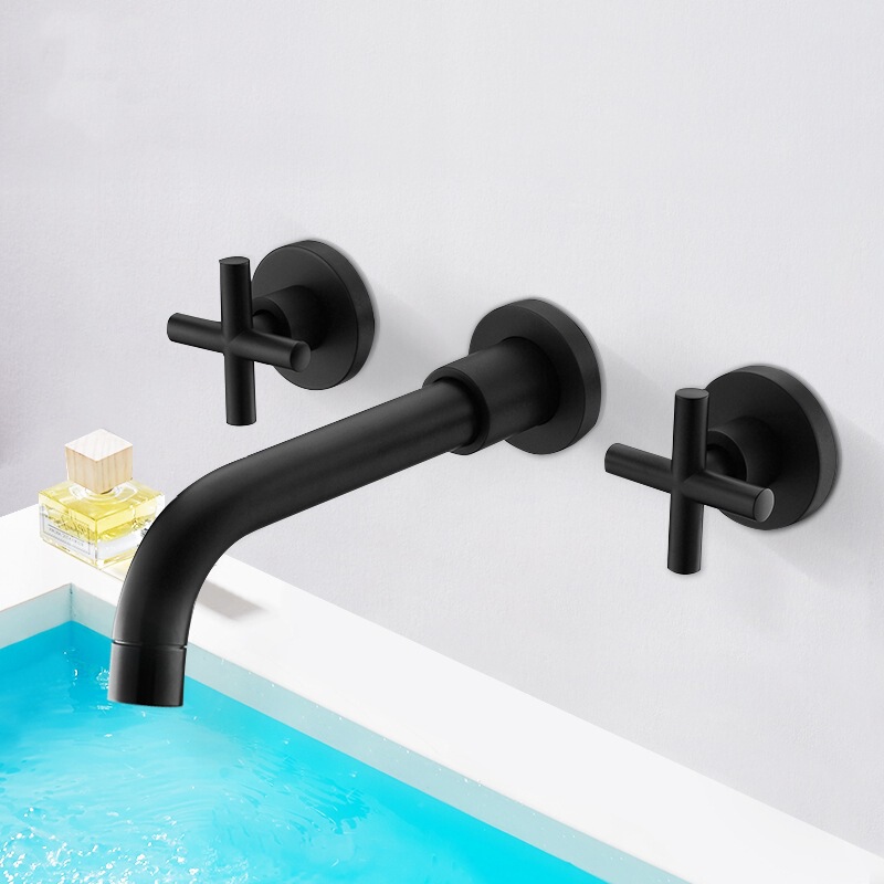 Manufacturer Wholesale Wall-Mounted Faucet Wall-Mounted Embedded Gun Gray Wall-Mounted Concealed Washbasin Hot and Cold Water