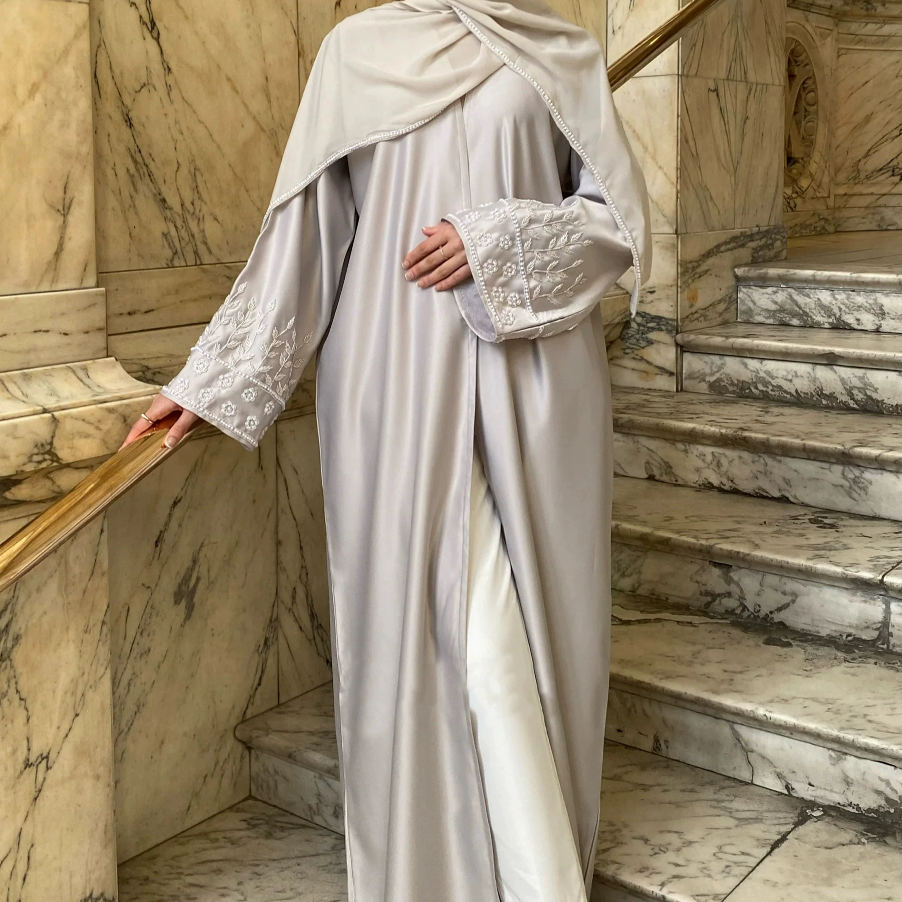 2024LORIYA Aliram Sale Tong Amazon Party daily solid color handmade nail pearl dress robe LR874