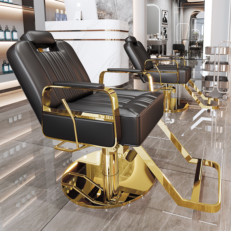 La peluquería de alta gama puede bajar la silla de peluquería, la silla de corte de pelo de teñido en caliente giratorio de elevación especial para la peluquería de alto perfil, simple image 9