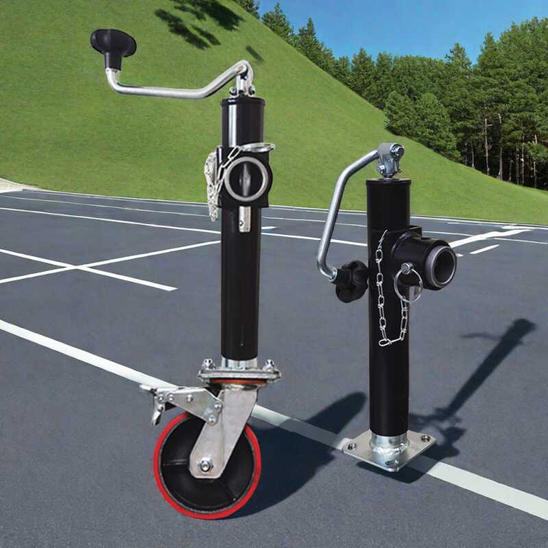 改装手摇拖车千斤顶房车导向轮拖挂驻车平衡支撑架支腿刹车轮