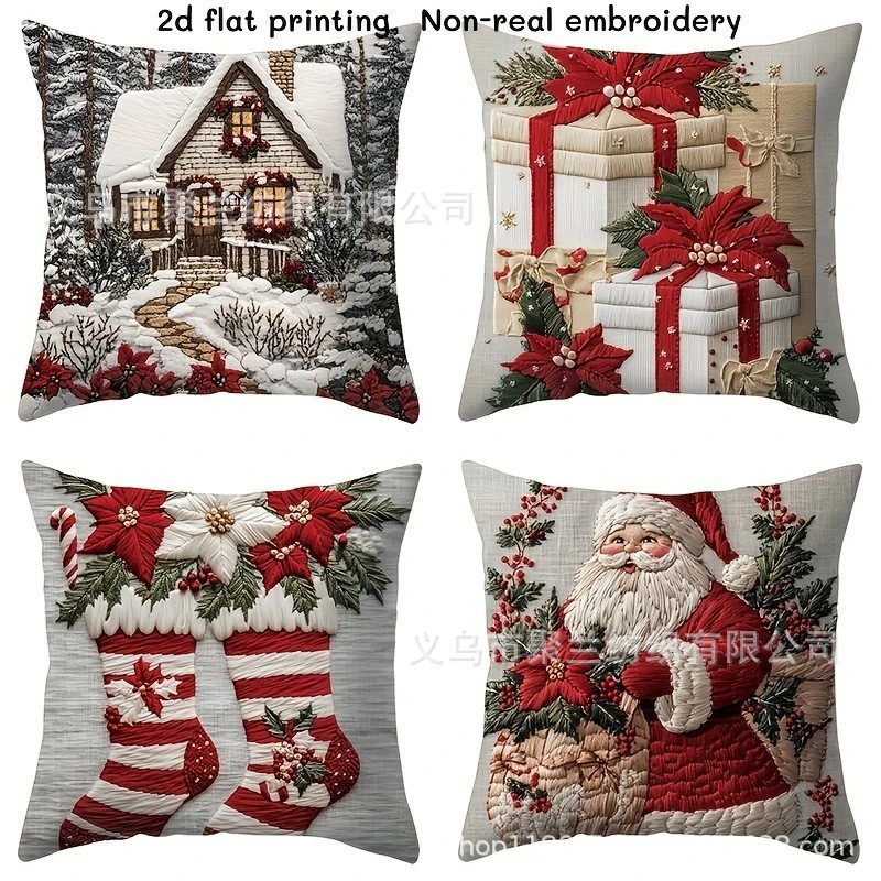 Navidad encontrada explosión abrazo funda de almohada festivales conejo alce decoración sofá atmósfera sensación de lino funda de cojín al por mayor image 35