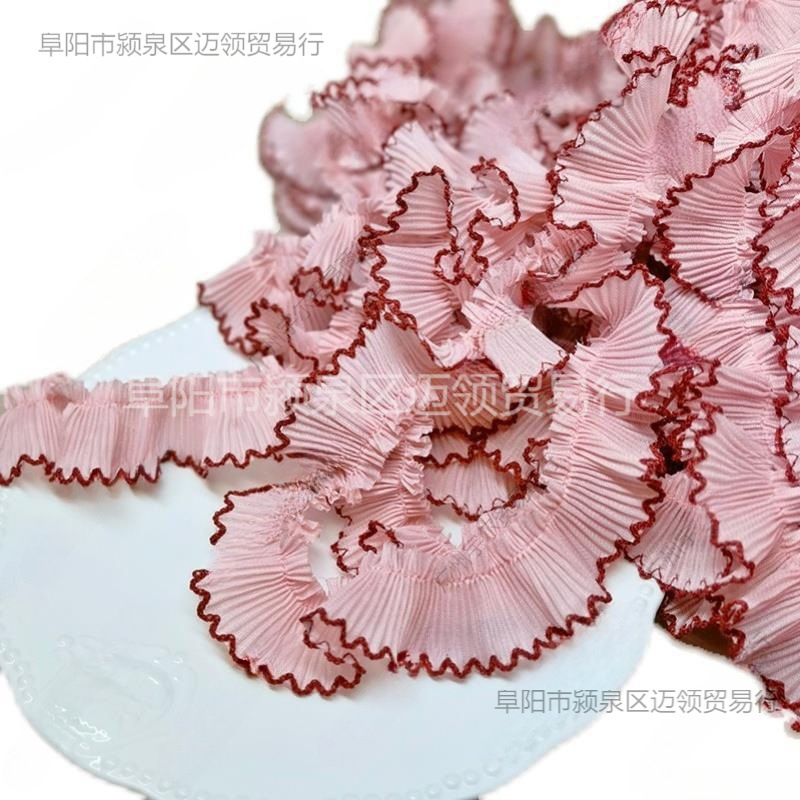 로리타 레이스 장식 액세서리 스커트 개 이빨 눈 3CM 파란 핑크 옷 애완 동물 넓은 옷 스커트 주름 회전  입