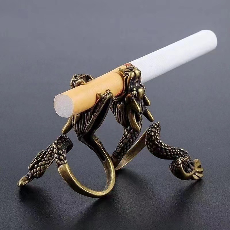 Ring Men's Cigarette Holder Cigarette Ring Chaozhou People's Cigarette Rack Creative Jewelry Ring Xianglong Domineering Cigarette Holder