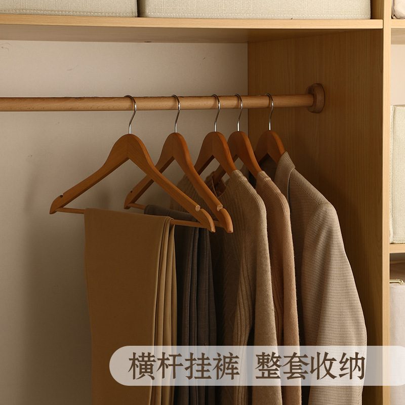 無垢材ハンガー 衣料品店 ホテル クローゼット 木製ハンガー 木製ハンガー 家庭用 跡が残らない 大人用洋服ハンガー|undefined