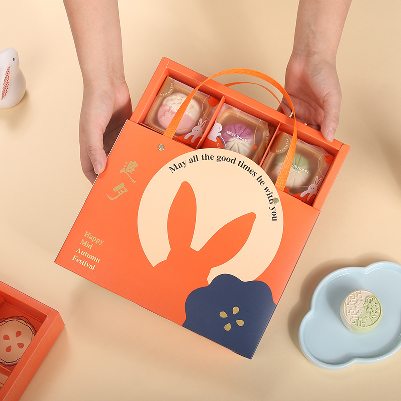 Caja de embalaje de pastel de luna de mediados de otoño LOGO personalizado código QR impresión en color estampado personalizado fabricante puede acelerarse