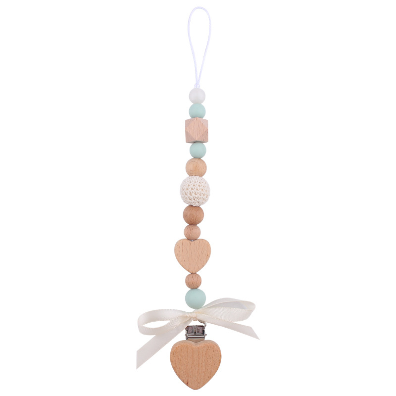 Nuevo bebé de dibujos animados hechos a mano arco chupete cadena creativa DIY bebé silicona teether pulsera juguete