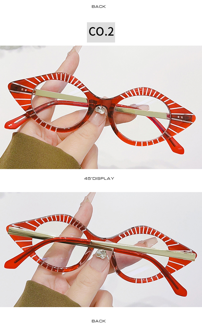 Retro cat-eye solglasögon för kvinnor med läppformad ram_voghion.com