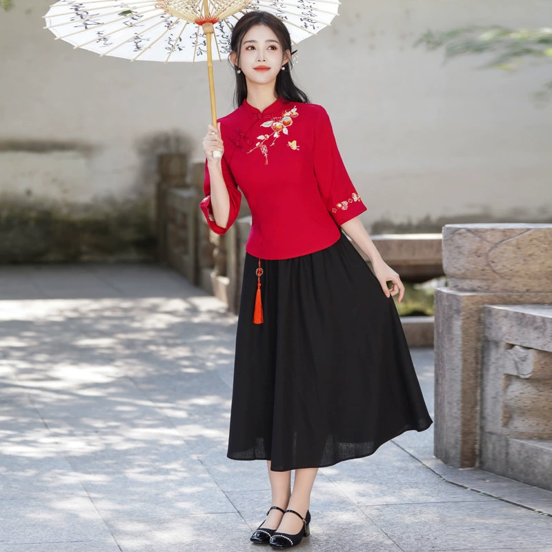 2025 весна и лето новая китайская женская одежда в стиле Китайской Республики