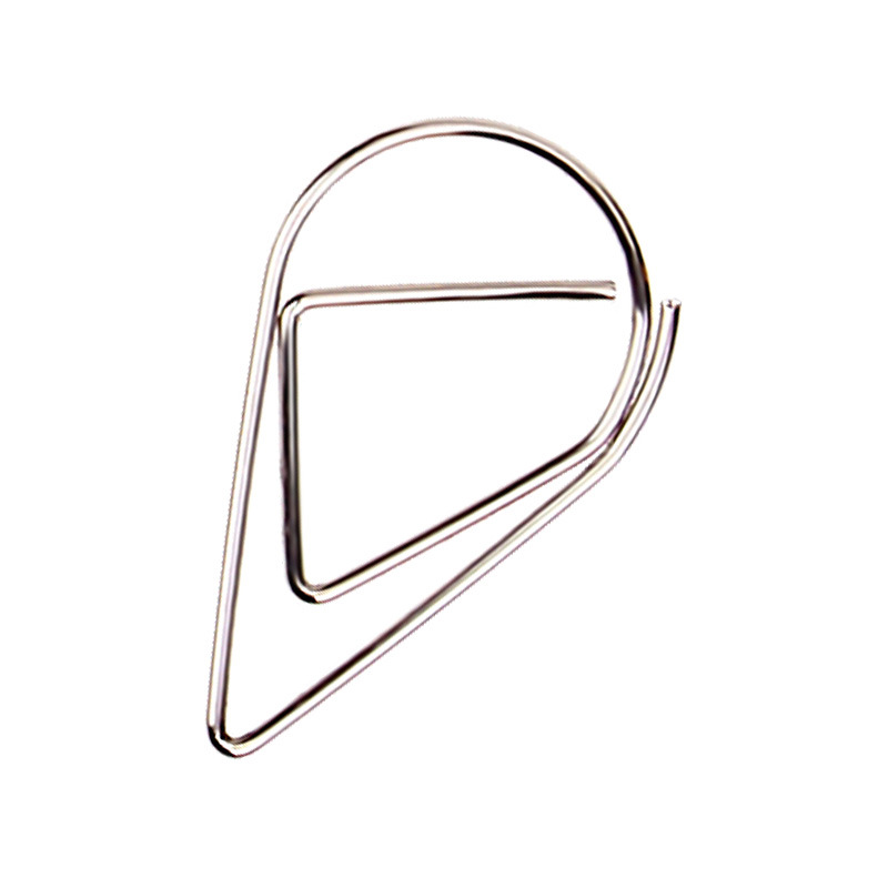 Color tamaño pequeño clip de papel en forma de gota galvanoplastia primavera acero sigleton clip de papel al por mayor de fábrica no es fácil de romper