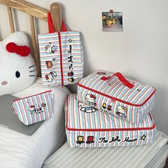 日本製ストライプ猫旅行収納袋ポータブルスーツケース整理収納袋出張旅行衣類包装袋